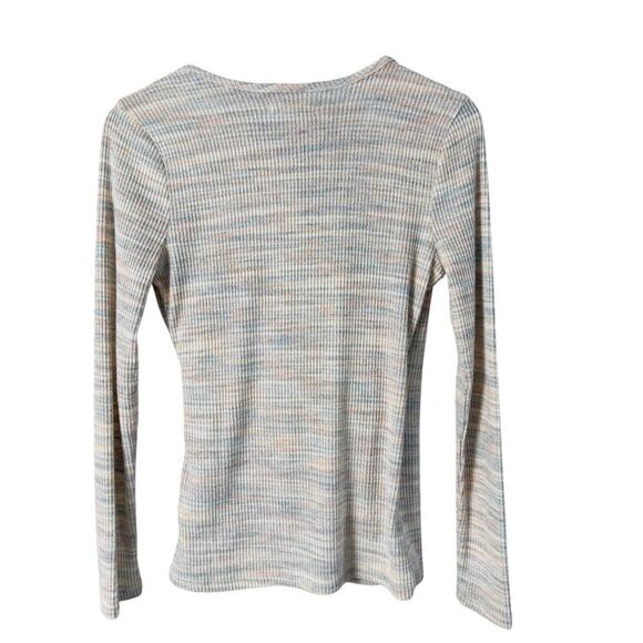 NWT Madewell Space-Dye Faux-Wrap Top Sweater in Pastel Soft Rainbow, Small - Picture 7 of 9
